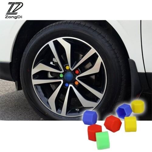 ZD 20Pcs Car Silicone Wheel Hub Screw Cover Cap Six Colors For Seat leon mk2 Mercedes w203 w204 w211 Fiat 500 ducato Accessories