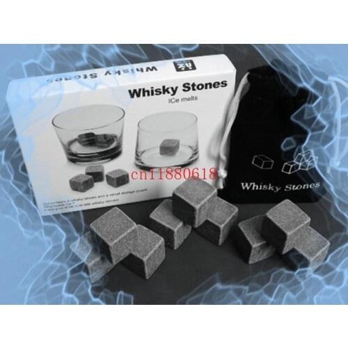 100sets/lot Free Shipping 9pcs/set Whisky Stone Whiskey Rock Wine Ice Stone Whiskey Stone Christmas Gift Fathers Day Gift