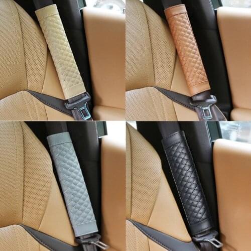 2pcs Car Seat Belt Cover Universal Auto Seat Belt Covers PU Leather Shoulder Cushion Protector Safety Belts Shoulder Protection