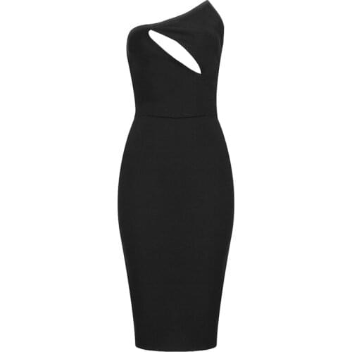 2021 New Arrival Strapless Bandage Dress Bodycon Summer Women Sexy Hollow Out Night Club Celebrity Party Elegant Dresses