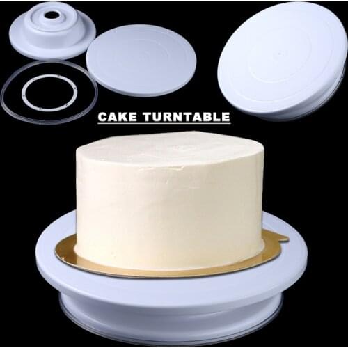 28cm DIY Cake Making Turntable Stand Plastic Hand Rotating Cake Stand For Wedding Birthday Cake Decorating Revolving Display