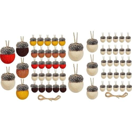 30 Pcs Felt Acorn Balls Ornaments Wool Felted Hanging Pendant Farmhouse Fall Thanksgiving Christmas Tree Fireplace Home