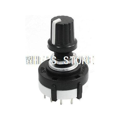 3P4T 3 Pole 4 Position Single Wafer Band Selector Rotary Switch w Knob
