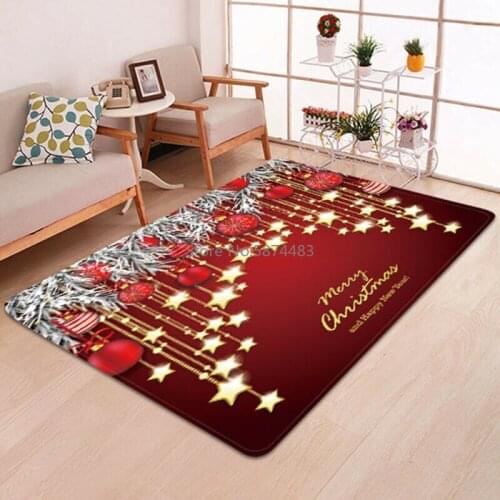 5 Sizes and 8 Styles of Christmas Rugs, Non-slip Rugs, Santa Printed Floor Mats, Carpets, Parties, Home Christmas Decoration