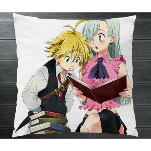 Anime The Seven Deadly Sins Meliodas Elizabeth Liones Two Side 40x40cm Pillowcases Pillow Cushion Case Cover Cosplay Gift New P5