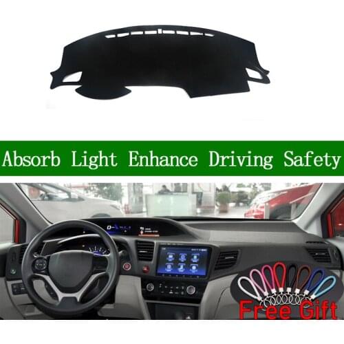 For Honda civic 2016 Dashboard Cover Sun Shade Non-slip Dash Mat Pad Carpet Car Stickers Interior Accessories