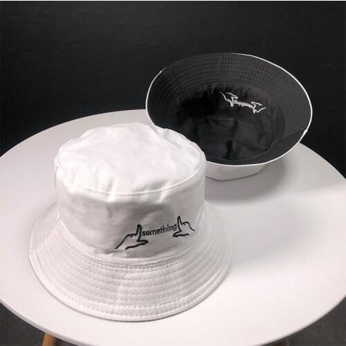 2019 Cotton Black and white letter embroidery Bucket Hat Fisherman Hat outdoor travel hat Sun Cap Hats for Men and Women 189