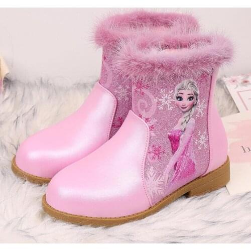 Kids Cartoon Frozen Boots Autumn Winter New Girls Princess Boots Girls Fashion Elsa Children Shoes