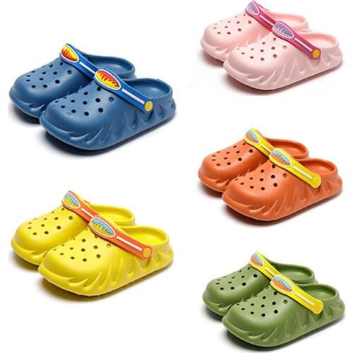 Children Summer Clogs Mules Garden Sandals Kids Boys Girls Outdoor Beach Water Shoes Baby Pool Bath Non-Slip Flat Soft Slippers