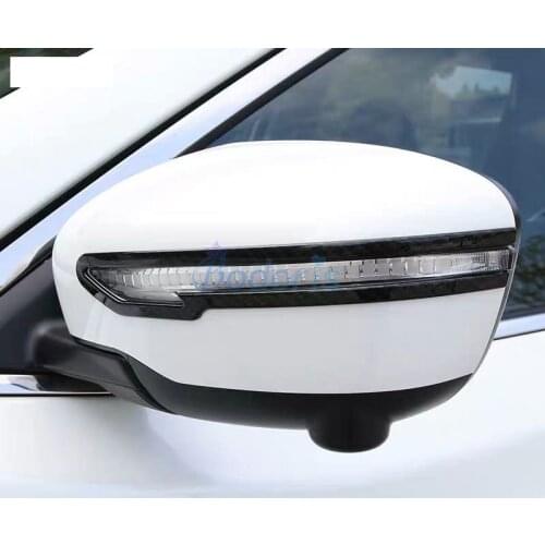 For Nissan X-trail X trail 2014-2018 Carbon Fiber Look Rearview Mirror Cover Side Wing Shell Case Trims Auto Car Accessory