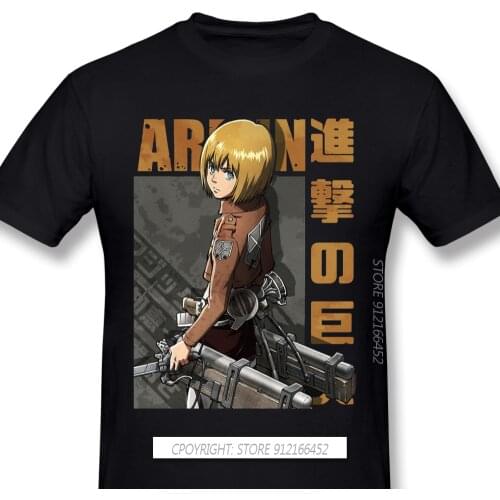 Shingeki No Kyojin Armin Arlert Anime Clothes Design Attack On Titan 100% Cotton Men T-Shirt
