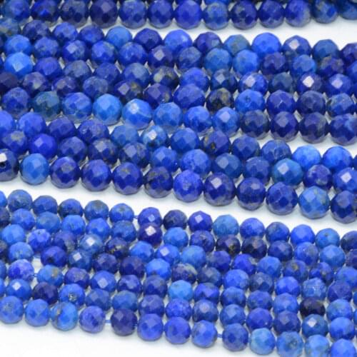 Natural Lapis Lazuli Faceted Round Beads 4mm,Simple Quality