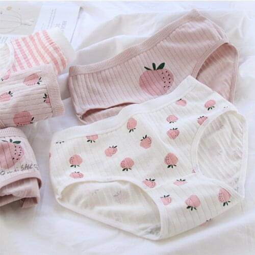 Cotton Panties girls Underpants Panties for Women Briefs Underwear Free Size Pantys Lingerie 4CS/Set 1-2