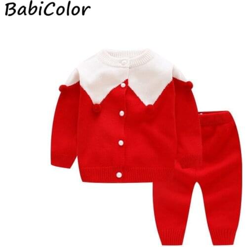 Baby Girl sweater Clothes Set Autumn Winter Long Sleeve Tops + Pants 2Pcs Outfits Newborn Warm Clothes Toddler For 1-3T