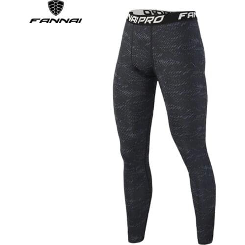 FANNAI Running Tights Compression Pants Men Sport Leggings Gym Fitness Training Jogging Exercise Trousers