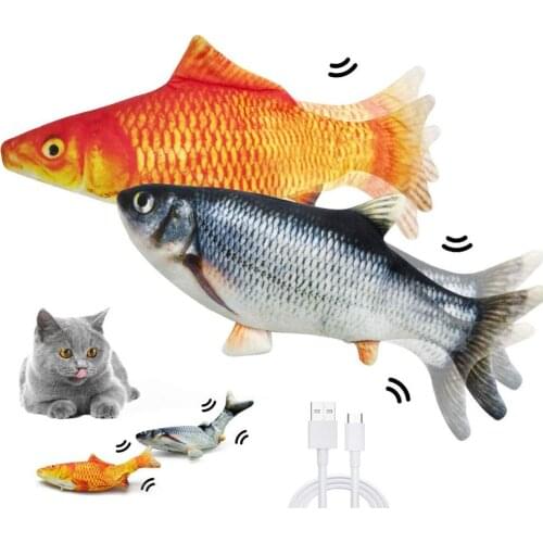 Cat Toy Fish Interactive USB Charging Electric Realistic 3D floppy Fish toys for Cats Puppy Dog Pet Chew Bite Toys Pet Supplies
