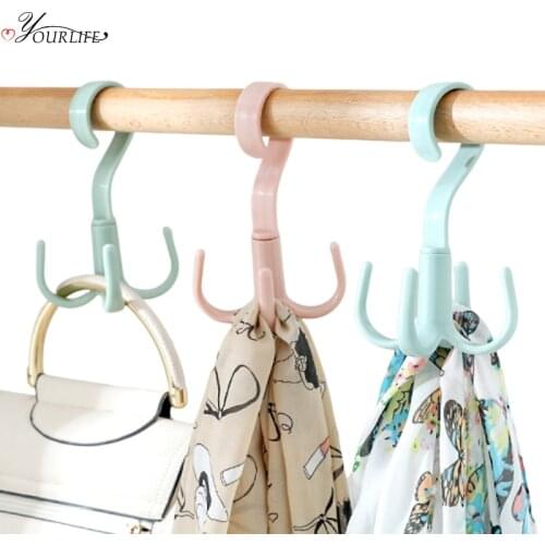 OYOURLIFE 360° Rotatable Clothes Hanger Multi-function Scarves Tie Kleding Handbag Anti-slip Hanger Hook Wardrobe Organizer