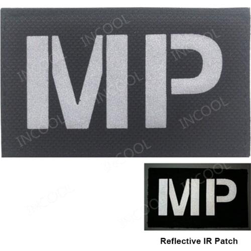 MP Military PVC Embroidery Patch Tactical Decorative Patches Combat Reflective IR Rubber Biker Fastener Embroidered Badge