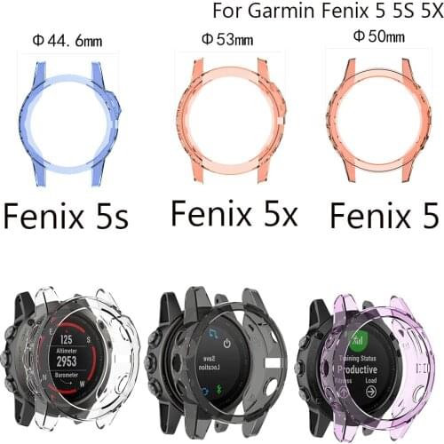 Soft Ultra-Slim Clear TPU Protector Case Cover For Garmin fenix 5X 5S 5 plus smart watch Shell Protective Hollow Exquisit case