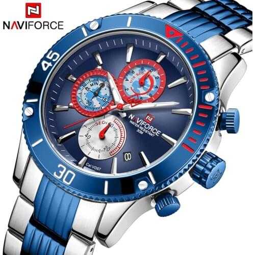NAVIFORCE New Chronograph Men Watch Top Luxury Brand Waterproof Quartz Men’s Wristwatches Sports Male Clock Relogio Masculino