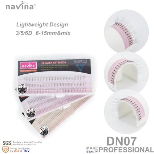 Navina Strong setero silk false eyelashes of makeup, Curl C, Thickness 0.07-0.10mm, Petals 3D 5D 6D,Length 8-14mm mix