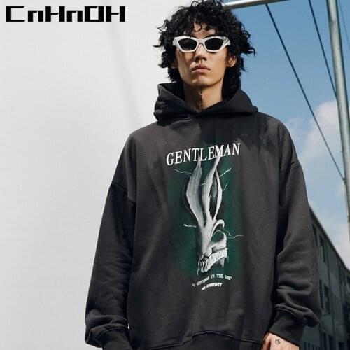 CnHnOH New Arrival Graffiti Letter Print Velvet Sweatshirt Gentle Men Hoodie Hip Hop Hooded couple Hoodies 9852