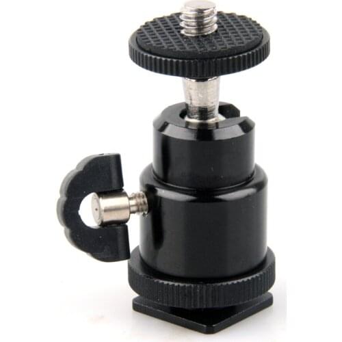NEW Hot Shoe Adapter Hot Shoe Aluminum Rotatable 1/4" Screw Tripod Mount Tripod Head for SLR Camera LED Flash Light Bracket