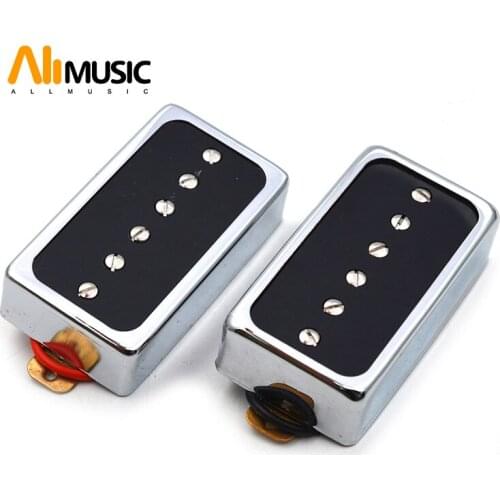 O Style Open Single Coil Pickup 6 Hole 52MM Pickup for LP Guitar Chrome with Black