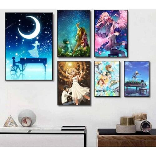 Japan Anime Your Lie in April Canvas Paintings Poster Print Nordic Wall Art Picture Home Decor