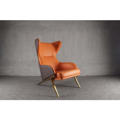 Single sofa leisure chair living room leather designer high back leisure chair