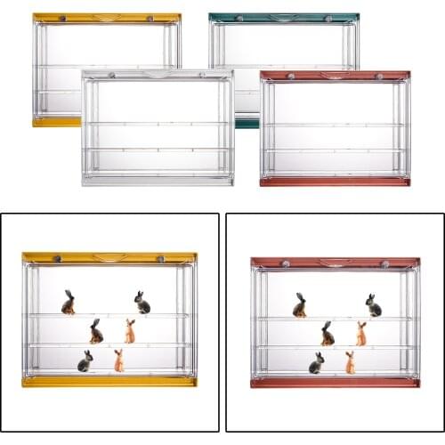 Transparent 3 Layer Display Storage Case Showcase for Mini Doll Figure Collectibles Toys Shelf Organizer