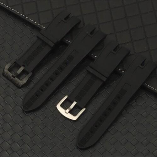 26.5mm Black nature rubber silicone watchband watch band For Roger Dubuis strap for EasyDiver series 46mm dial with logo