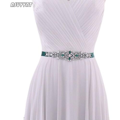 Fashion Women Wedding Belt For Bridal Rhinestone Belt Braided Performance Prom Crystal Belt For Bridesmaid Lady Party Dress