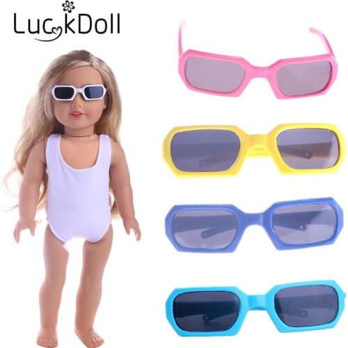 Luckdoll 6 color mirror sunglasses for 18-inch American dolls, childrens best holiday gift