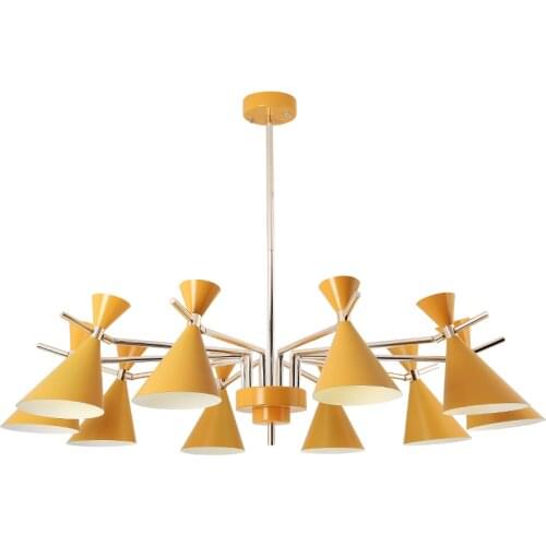 Modern chandelier macaron color trumpet chandelier living room dining room bedroom personality fashion minimalist lamps