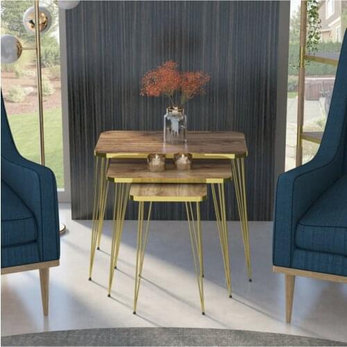 Modern Zigon Coffee Table 3 Pcs Scandinavian Gold Wire Foot Rectangle At Mount Coffee Table Tea Coffee Service Desk Living Room Bedside lounge