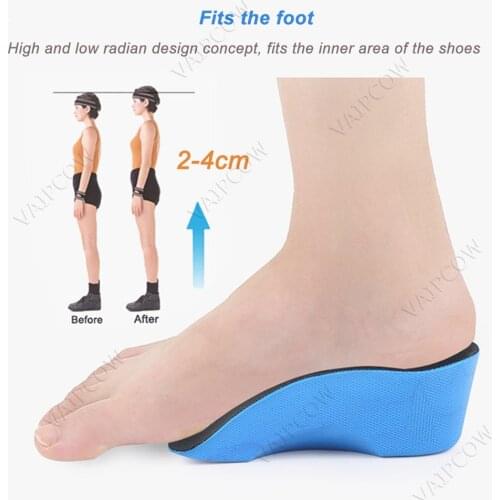 Height Increase Insole 2/3/4cm Height Lift Shoe Heel Cushion Insert Taller Heel Pad Elevator insoles Foot Pads Unisex