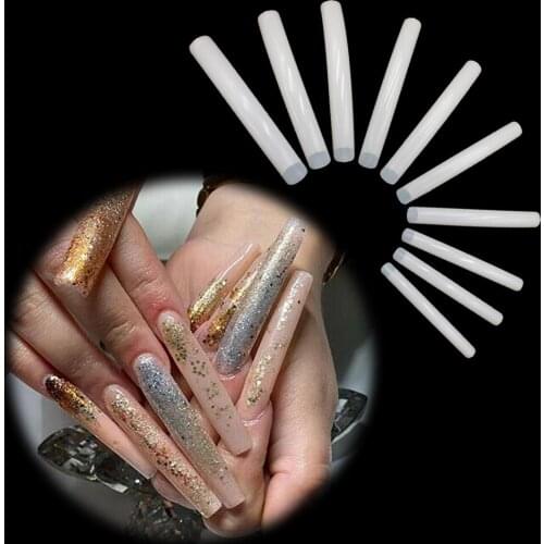 Super Long Stiletto Fake Nails Ballerina Full Coverage Press Fake Nails C-Curve Coffin Nail Acrylic Extension Nail Art 100pcs