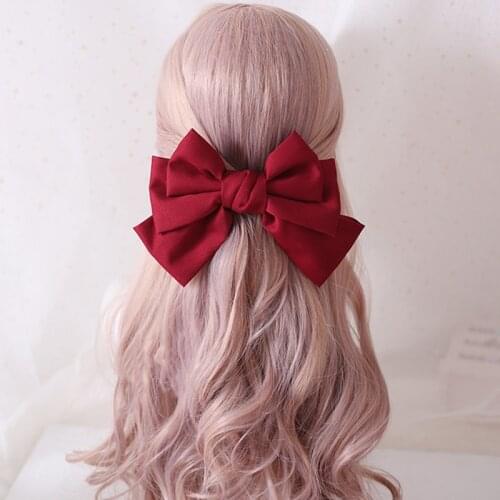 1PC Elegant Satin Barrettes Hair Clips Hairpins Women Three Layers Large Bow Spring Clip Ponytail Hair Accessories Hair Ornament