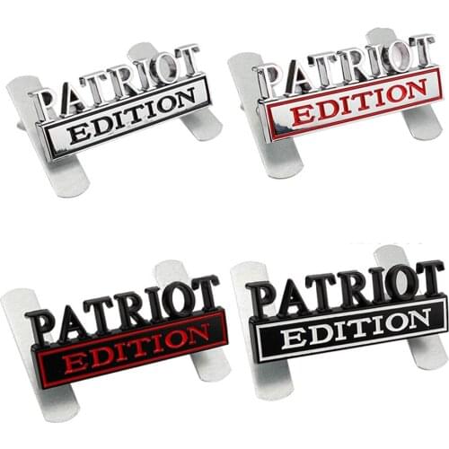 1PC PATRIOT EDITION 3D Logo For Car Front Grille Metal Badge Emblem 8x3cm Auto Parts Accessories