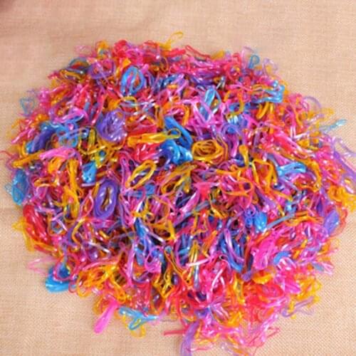 200pcs/pack Rubber Rope Ponytail Holder Elastic Hair Bands Ties Braids Plaits hair clip headband Girls Hair Accessories