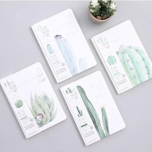 2021 Sketchbook Drawing School Notebook paper Creative plant cactus cat Diary Notepad Sketch book Office school supplies gift