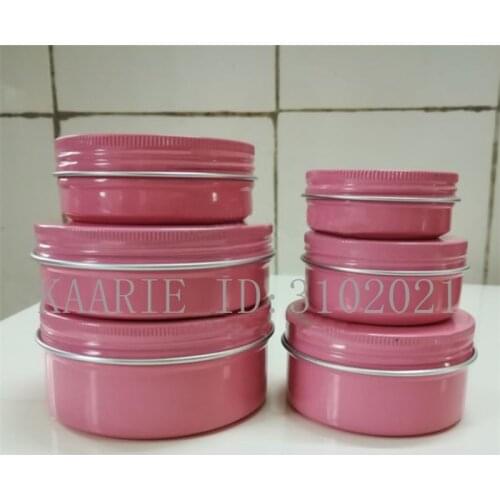 30/50/60/80/100/150g ML refillable box pink empty round aluminum metal tin cans cosmetic cream DIY jar tea pink Aluminum Pot