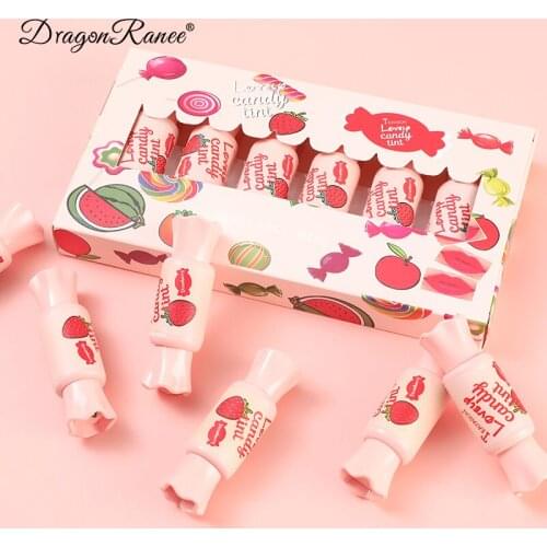 6 Colors Candy Lip Glaze Velvet Matte Air Lip Glaze Moisturizing Lip Gloss Waterproof Long Lasting Makeup Red Lip Tint TSLM1