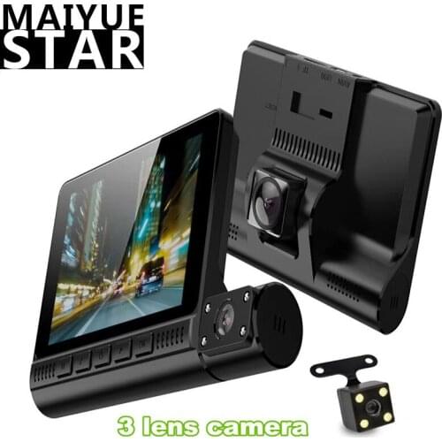 3 Lens Car DVR 4 Inch 1080P Dash Cam 1080P HD Night Vision Recorder With Reversing Rear View Camera Hard Disk Video Recorder