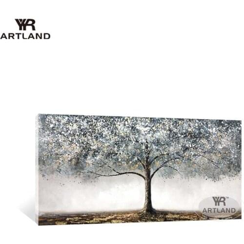 Big trees landscpae pictures for wall decoration Pure Handmade acrylic oil painting on canvas artwork for living room bedroom