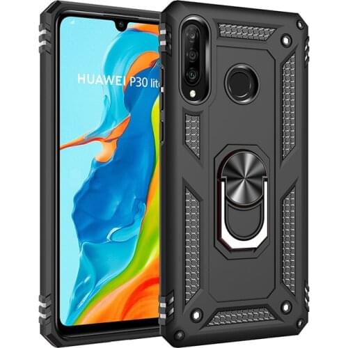 For Huawei P30 Lite Case Cover Armor Rugged Military Shockproof Car Holder Ring Case for Huawei P30 Lite P 30 Pro