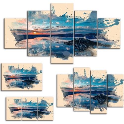 Home Decoration Hd Abstract View Seaside View Cool Prints Painting Pictures Wall Art Modular Canvas Poster Bedside Background