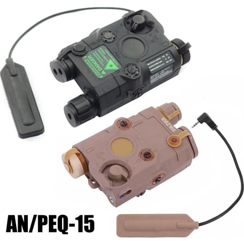 AN/PEQ-15 Red Dot Laser White LED Flashlight 270 Lumens IR Lens for 20mm Rail Night Vision Hunting Rifle Battery Case