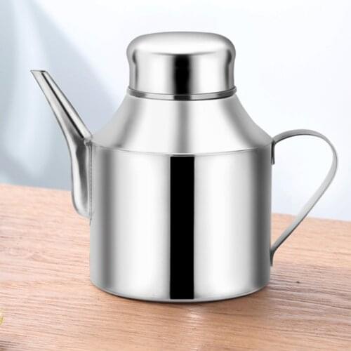 250ml Silver Leak Proof Kitchen Cooking Stainless Steel Home Cruet Large Capacity Vinegar Container Oil Dispenser Seasoning